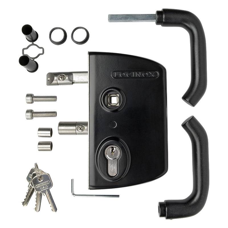 Locinox LAKQ U2 Industrial Gate Lock To Suit 30 - 50mm Box Section Bla
