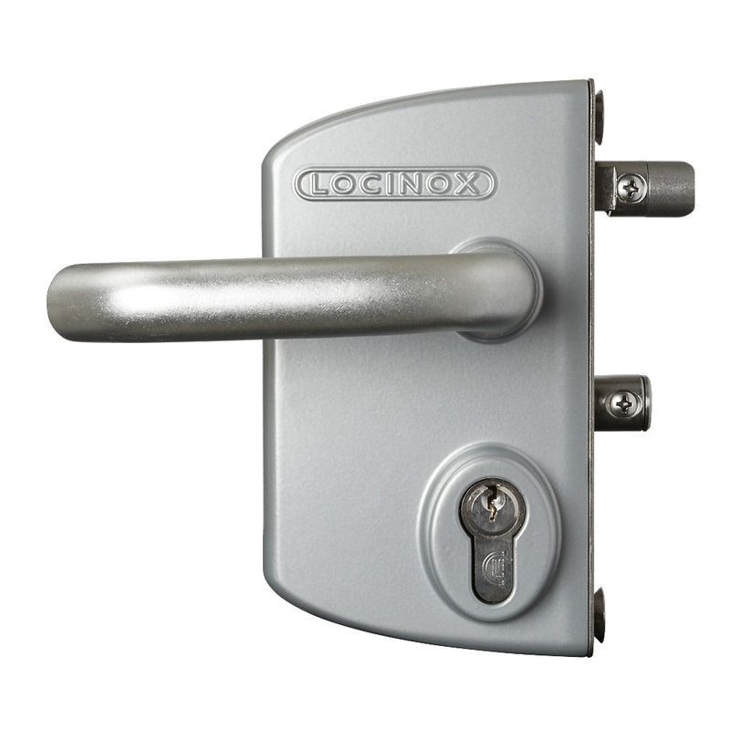 Locinox LAPQ U2 Industrial Gate Lock To Suit 10 - 30mm Flat Profile Silver Aluminium Handles