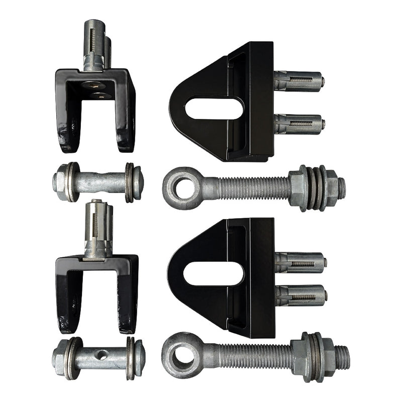 Locinox 180° Bolt On 4D Adjustable Hinges 16mm Black 9005 (Pair)