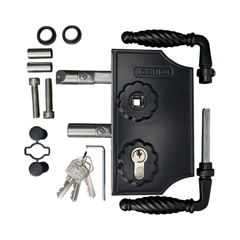 Locinox LAKQ H2L Large Ornamental Gate Lock To Suit 40 - 60mm Box Section