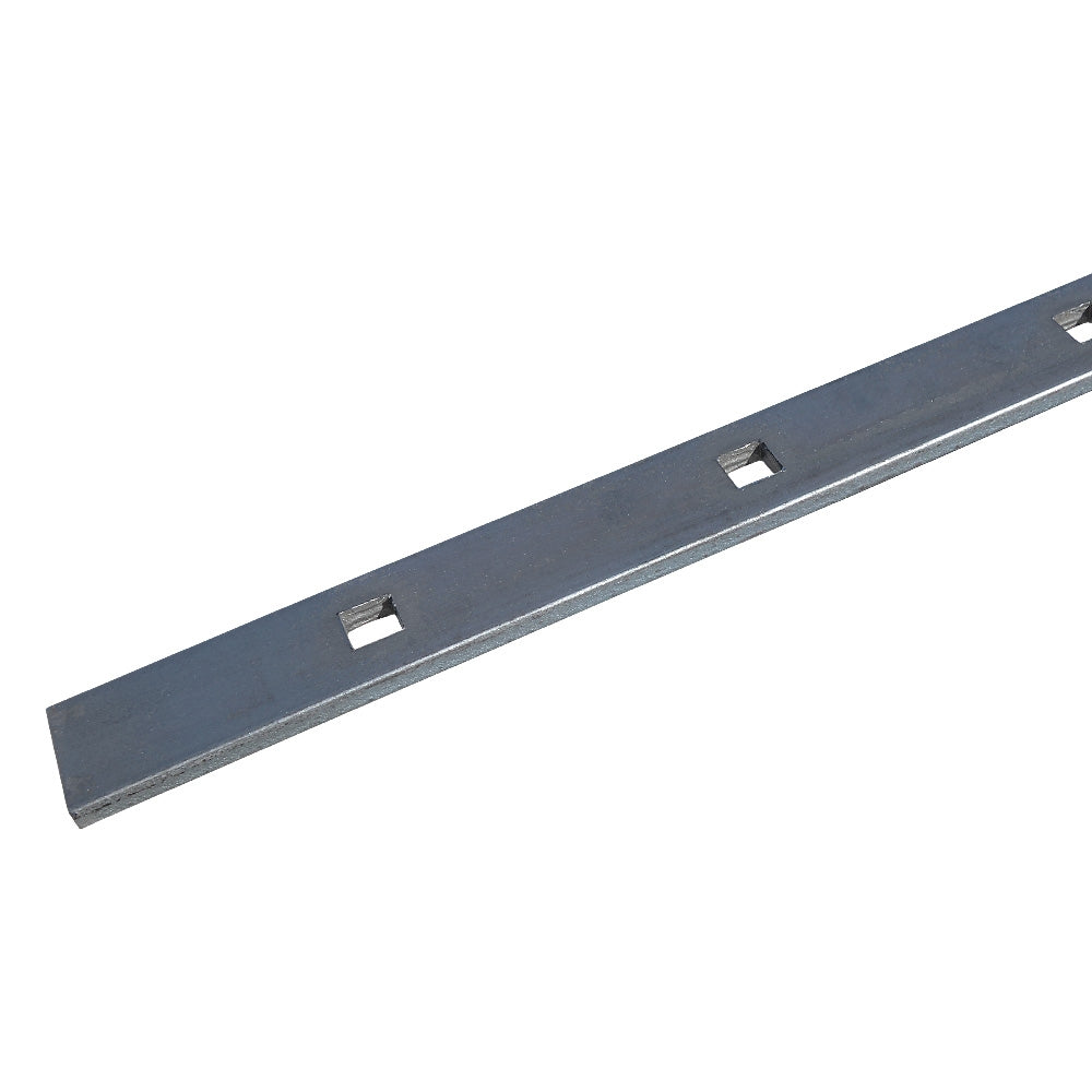 2m 40x8mm Mild Steel Punched Bar 12mm Clear Square Hole