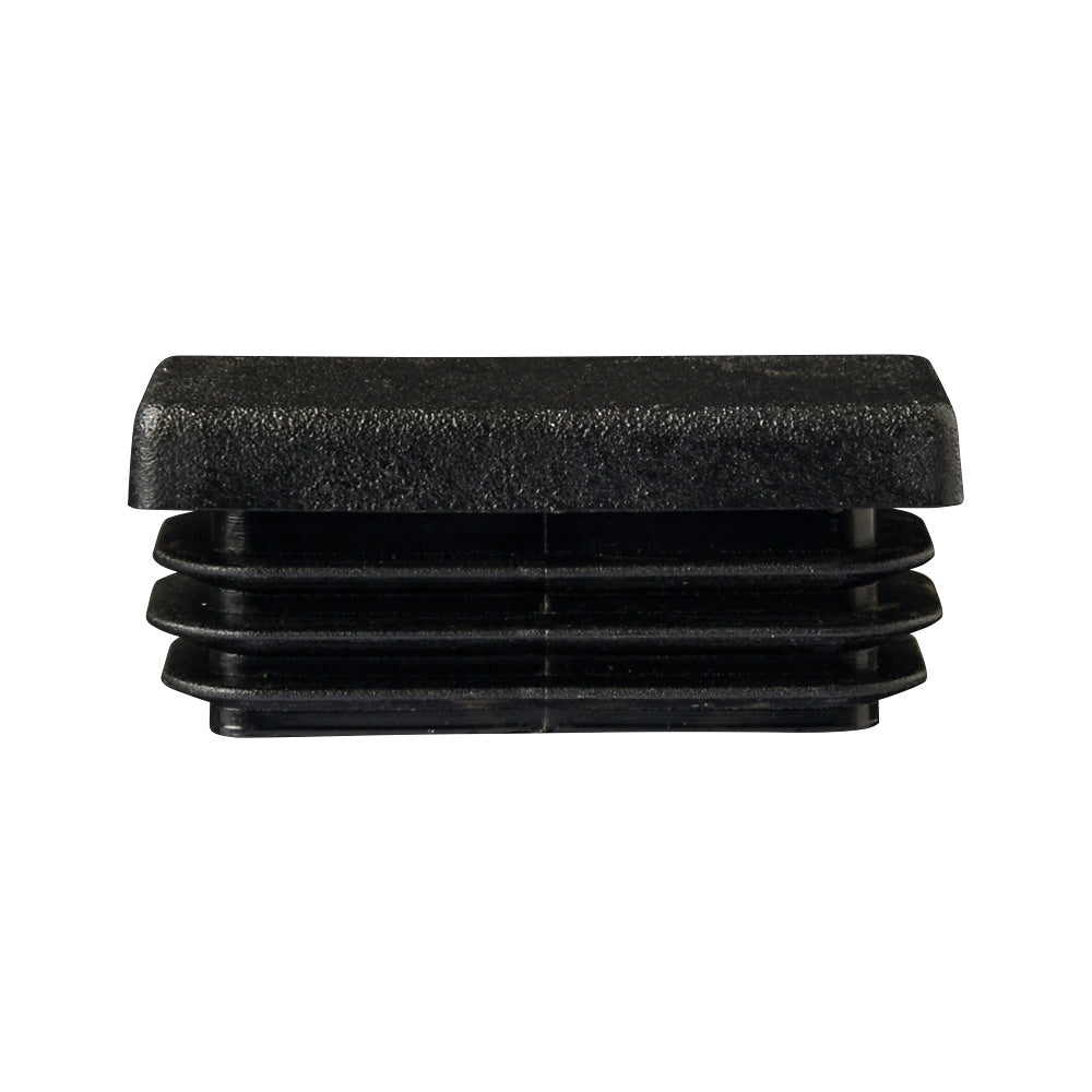 Rectangular External Cap 40 x 20mm Black Plastic Rectangular End Cap