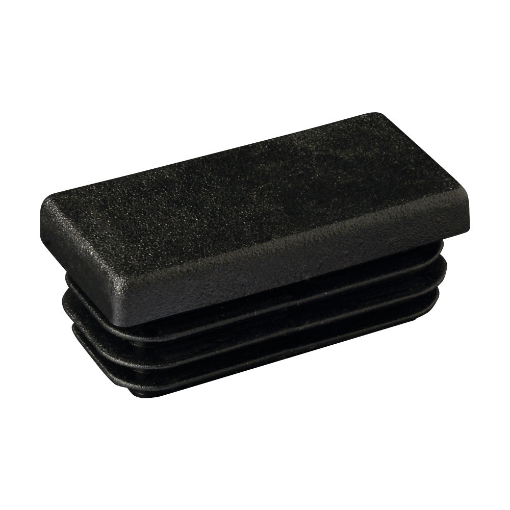 Rectangular External Cap 40 x 20mm Black Plastic Rectangular End Cap