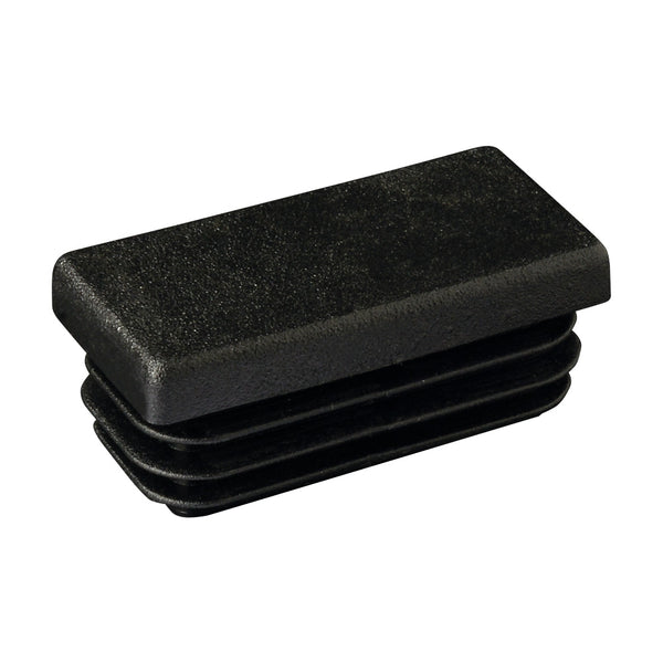 40 x 20mm Black Plastic Rectangular End Cap