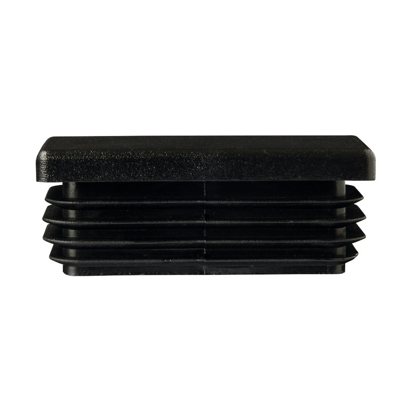 50 x 25mm Black Plastic Rectangular End Cap