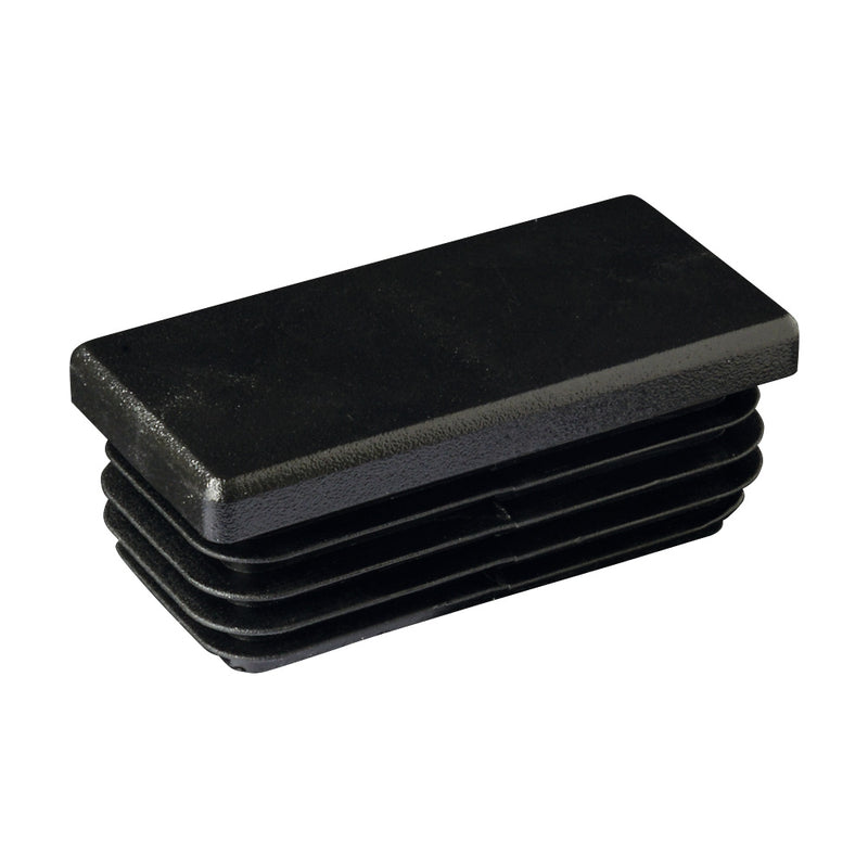 50 x 25mm Black Plastic Rectangular End Cap