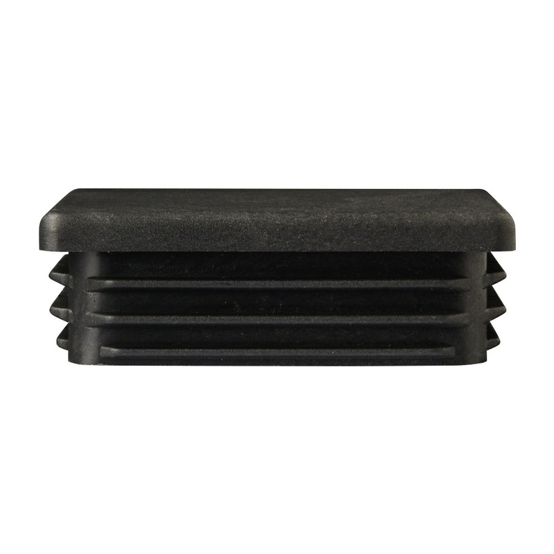 60 x 40mm Black Plastic Rectangular End Cap