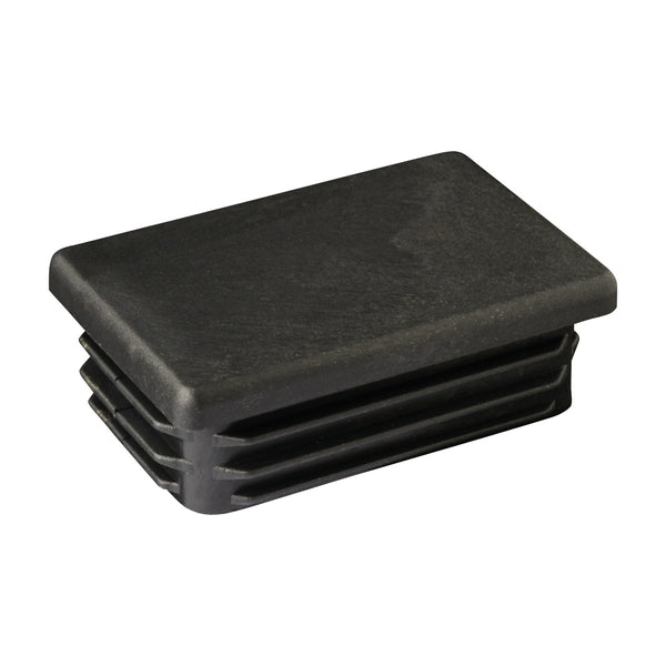 60 x 40mm Black Plastic Rectangular End Cap