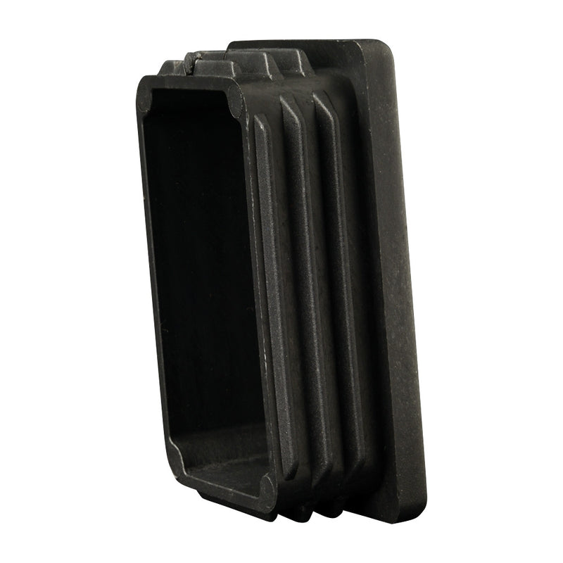 60 x 40mm Black Plastic Rectangular End Cap