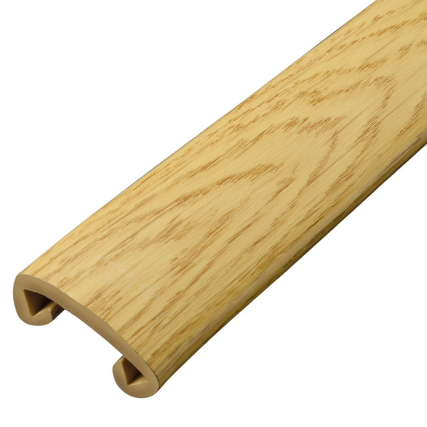 40mm x 8mm Plastic Handrail Capping Light Oak 25m Coil