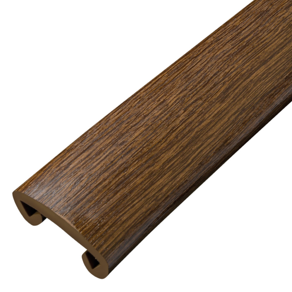 40mm x 8mm Plastic Handrail Capping Rustic Oak 25m Coil
