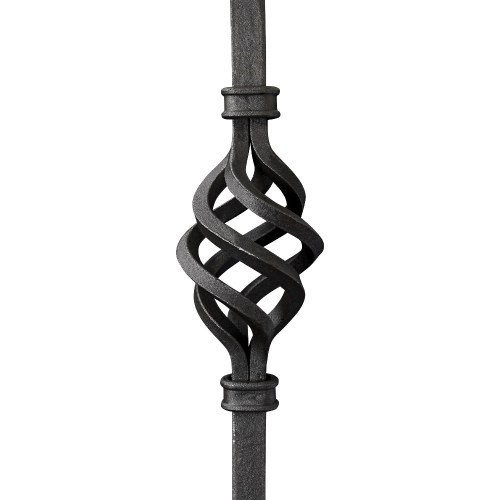 PK28A 16mm Square Bar Picket Double Basket With Twist 1000mm