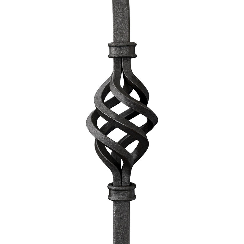 PK28A 16mm Square Bar Picket Double Basket With Twist 1000mm