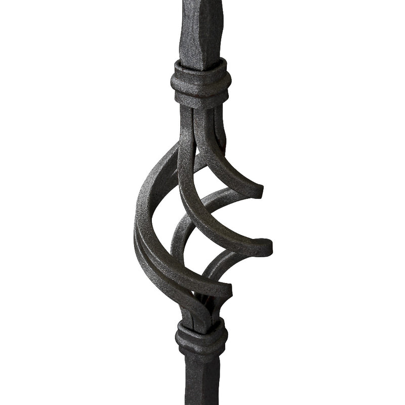 PK3 12mm Square Hammered Bar Picket Double Basket 1000mm