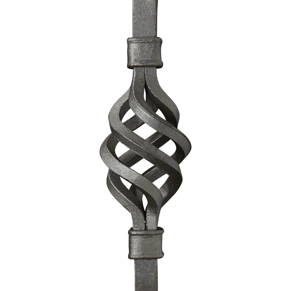 PK42 20mm Square Bar Picket Single Basket With Twist 1000mm