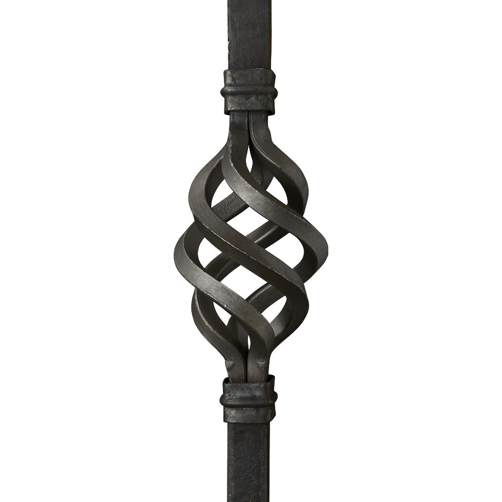 PK43A 25mm Square Plain Bar Picket Single Basket 1000mm