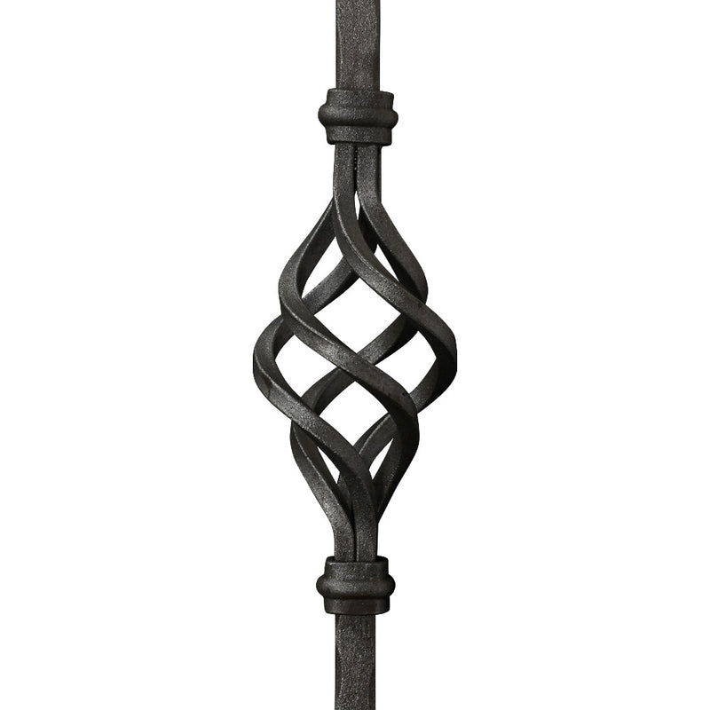 PK51 12mm Square Hammered Bar Picket Single Basket 500mm