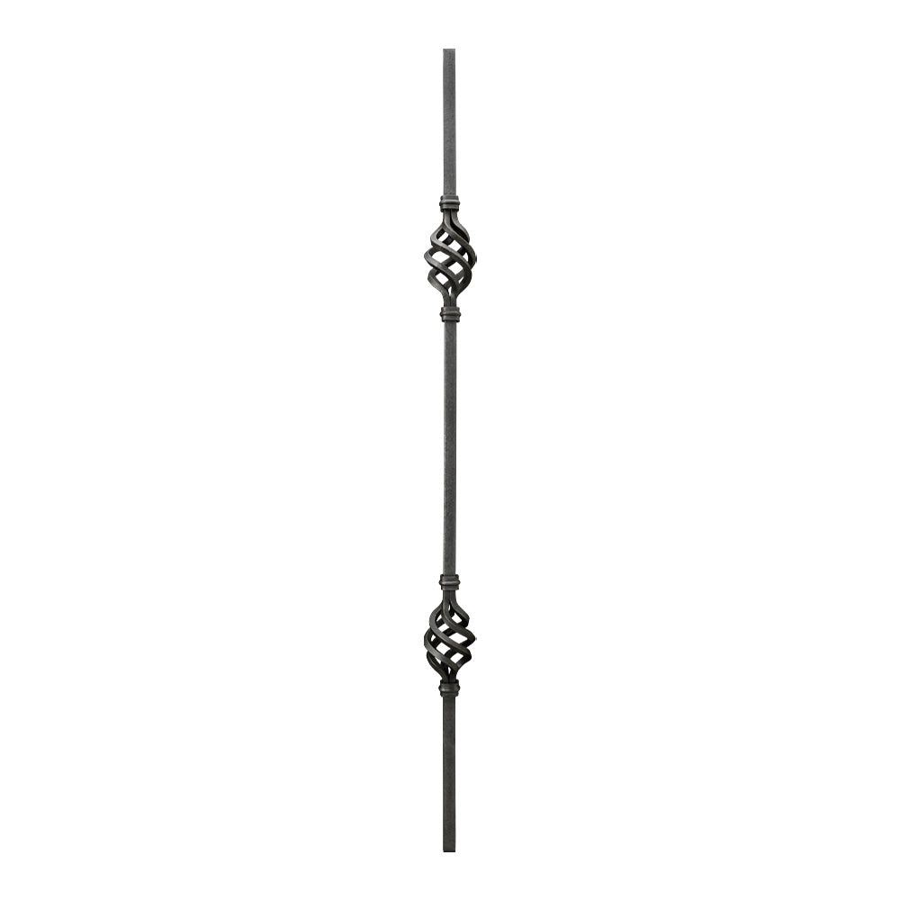 PK8 16mm Square Plain Bar Picket Double Basket 1000mm