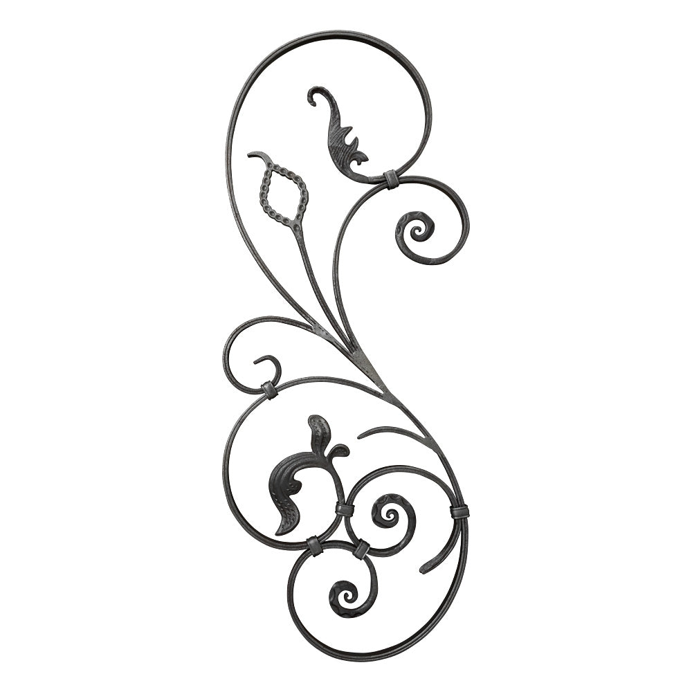 PRE014L Ornate Scroll Panel 940 x 340mm 16x8mm Flat Bar