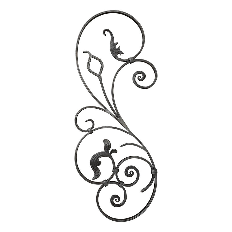 PRE014L Ornate Scroll Panel 940 x 340mm 16x8mm Flat Bar