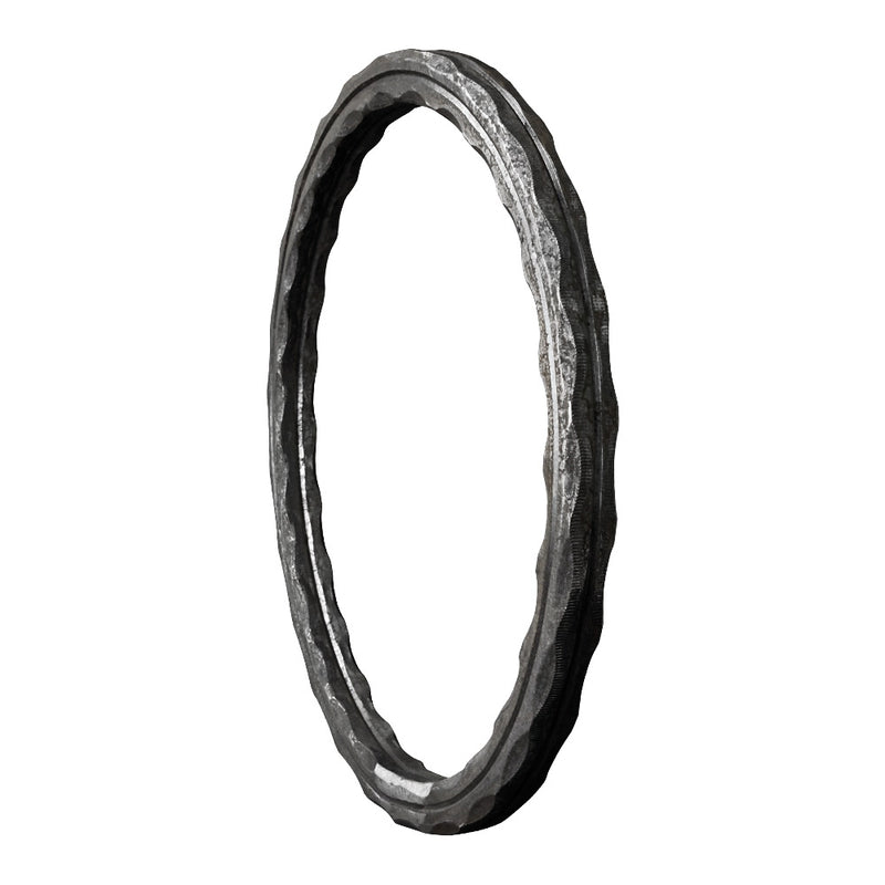 250mm Diameter Ring 16 x 16mm Hammered & Grooved