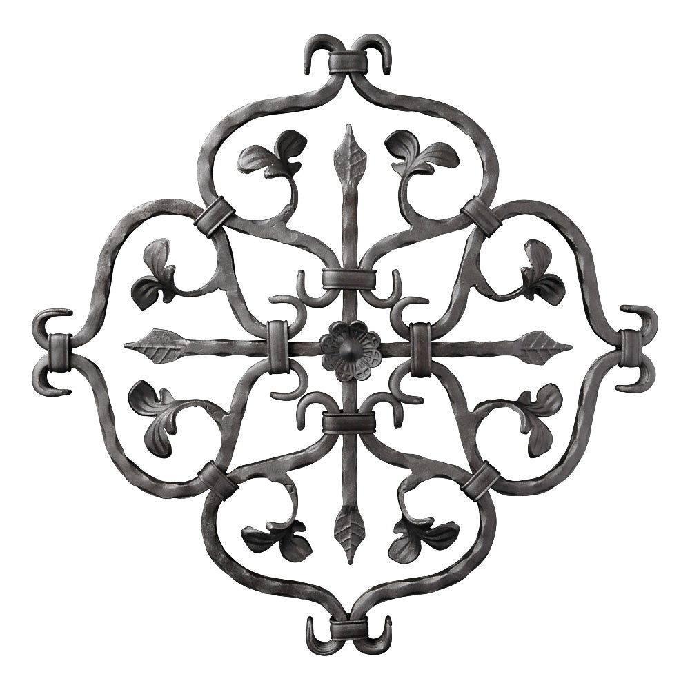 RZ19 Rosette 500 x 500mm 12mm Square Hammered Edge Bar