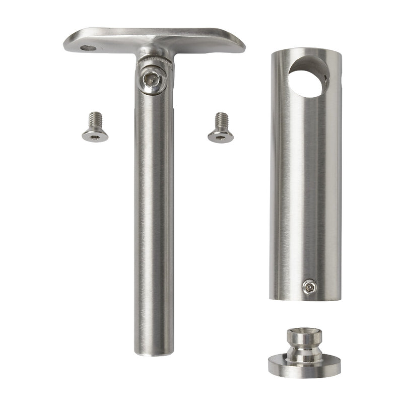 304 Adjustable Handrail Bracket Flat Back To Suit 42.4mm Tube