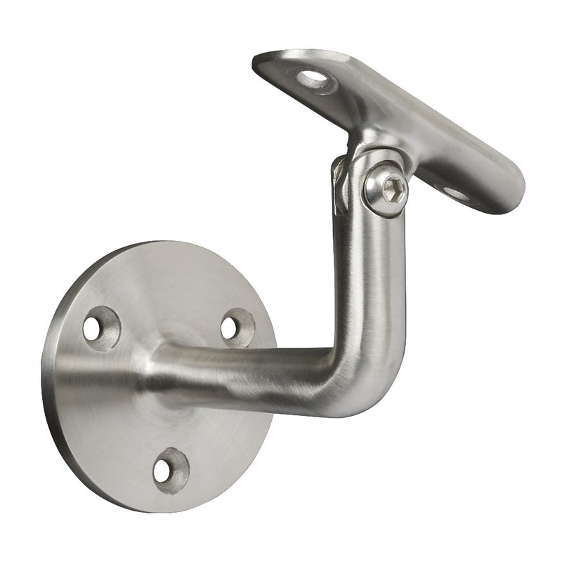 304 Stainless Steel Adjustable Handrail Bracket 78mm Projection To Suit 42.4mm
