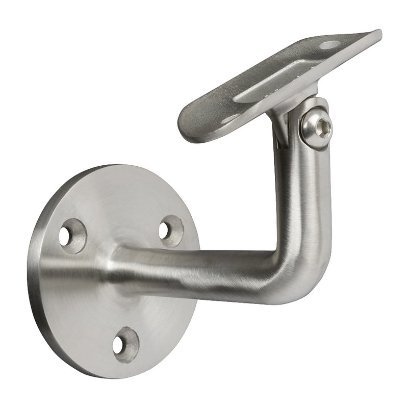 304 Stainless Steel Adjustable Handrail Bracket 78mm Projection To Suit 42.4mm