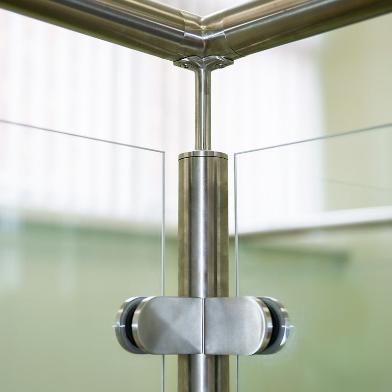 304 Stainless Steel Ready Made Glass Balustrade Kit Corner Post 42.4mm x 2.0mm