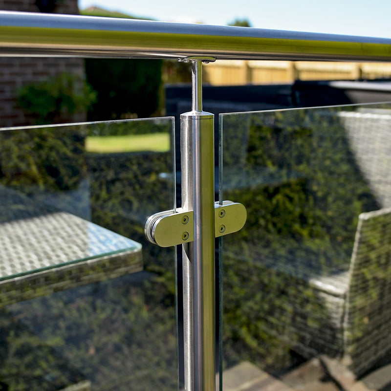 316 Stainless Steel Ready Made Glass Balustrade Kit Mid Post 42.4mm x 2.0mm