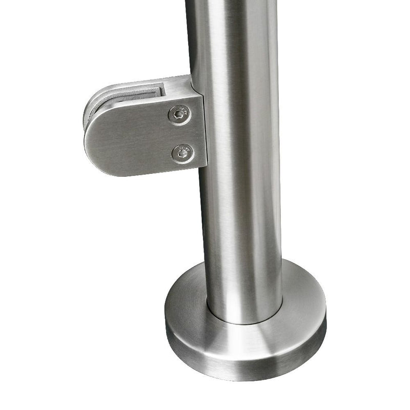 304 Stainless Steel Glass Balustrade End Post 42.4mm x 2.0mm With Post Cap