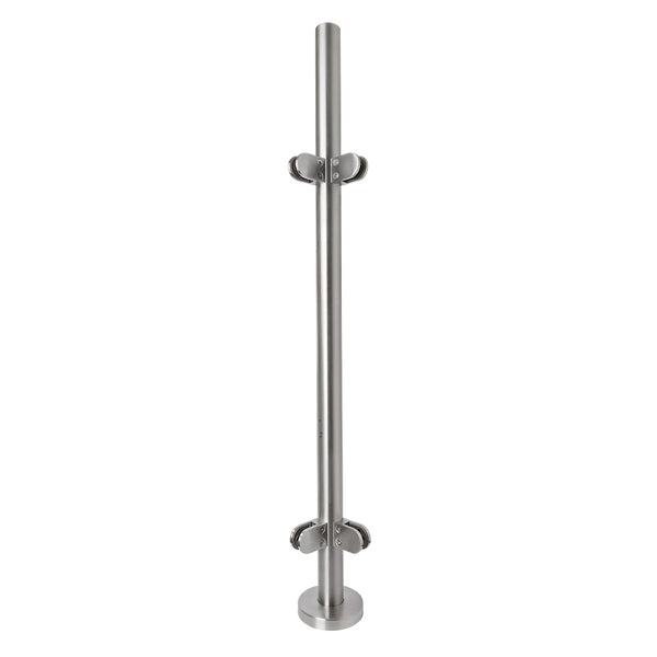 304 Stainless Steel Glass Balustrade Corner Post 42.4mm x 2.0mm With Post Cap