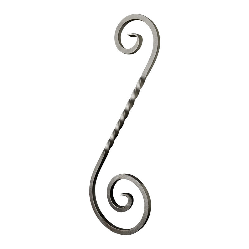 SC10 S Scroll 120 x 350mm 8x8mm Square Bar Twisted