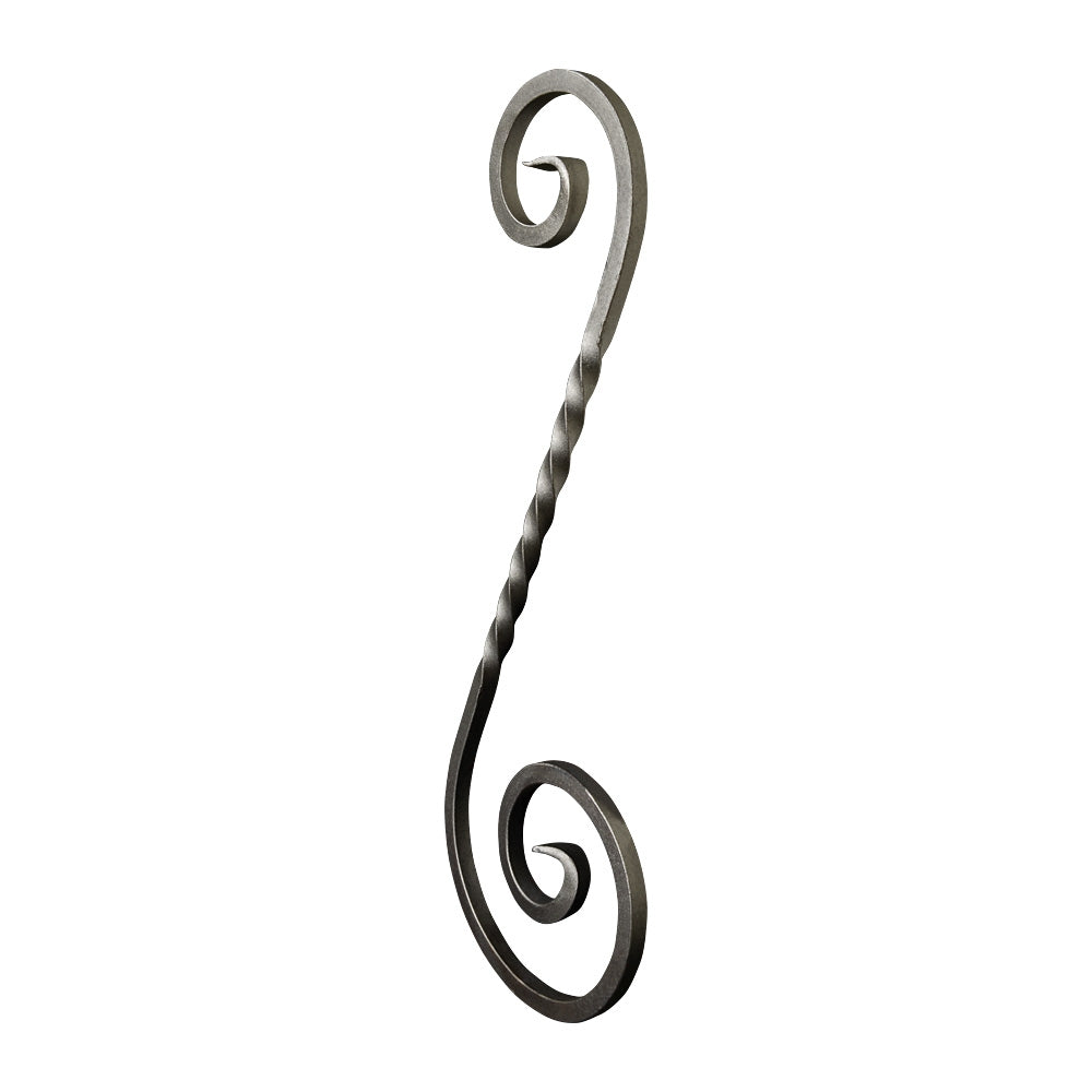 SC10 S Scroll 120 x 350mm 8x8mm Square Bar Twisted