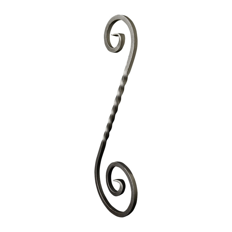 SC10 S Scroll 120 x 350mm 8x8mm Square Bar Twisted