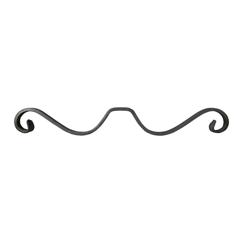 SC20 Shaped Scroll 50 x 375mm 12x6mm Plain Flat Bar