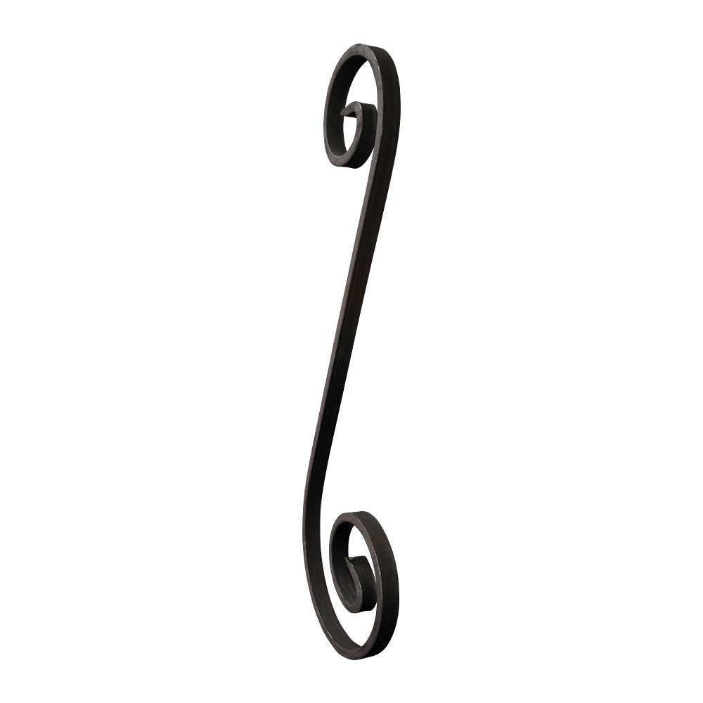 SC4 Uneven S Scroll 120 x 355mm 12x6mm Plain Flat Bar