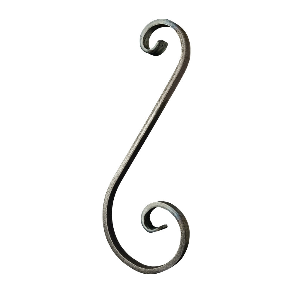 SC53 Uneven S Scroll 100 x 270mm 12x6mm Plain Flat Bar