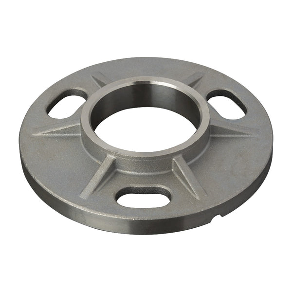 316 Post Base Plate 100mm Diameter To Suit 42.4mm Tube With Slotted Holes