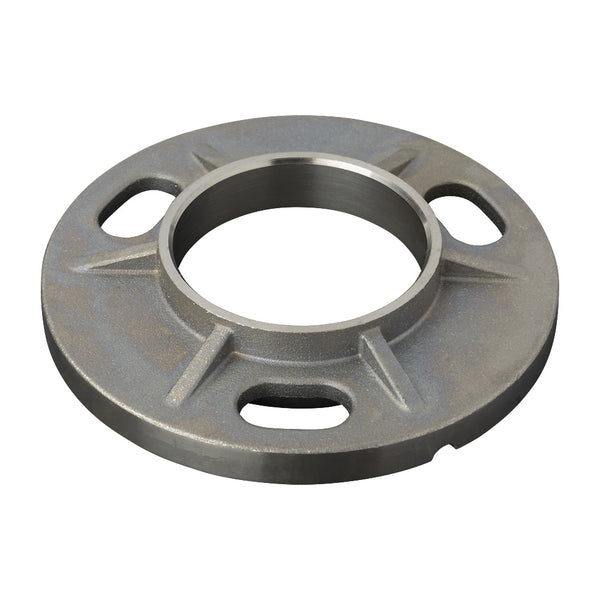 316 Post Base Plate 100mm Diameter To Suit 48.3mm Tube With Slotted Holes