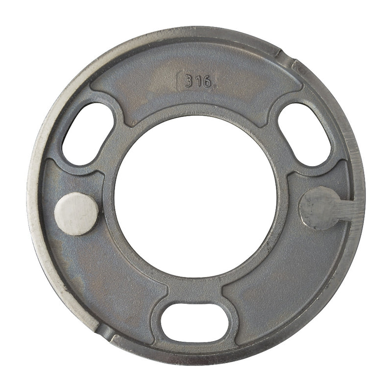 316 Post Base Plate 100mm Diameter To Suit 48.3mm Tube With Slotted Holes