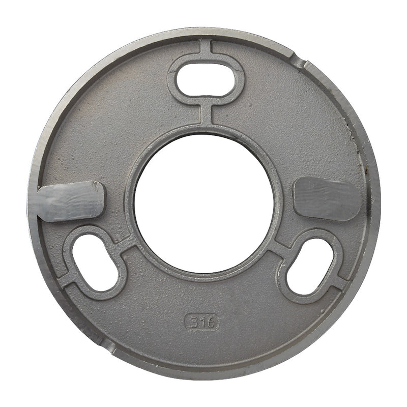 316 Post Base Plate 120mm Diameter To Suit 48.3mm Tube With Slotted Holes