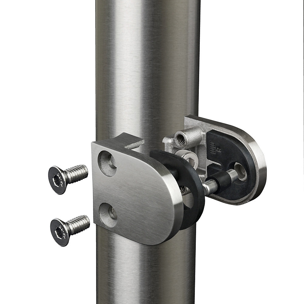 316 Stainless Steel D Type Glass Clamp 50 x 40 x 26mm To Suit 42.4mm Post