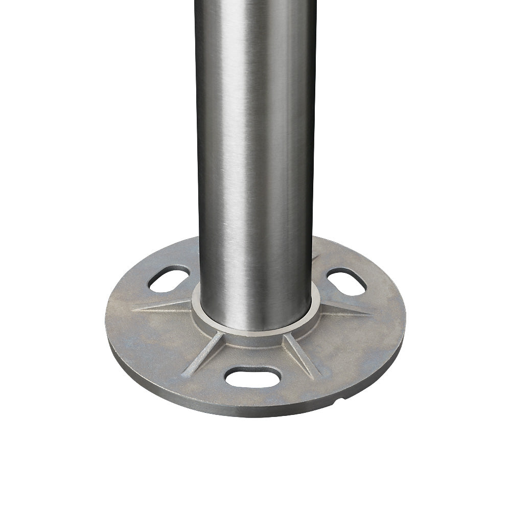 Post With Base 316 Ready Made Plain Post 1100mm With 120mm Welded Base Plate 48.3mm x