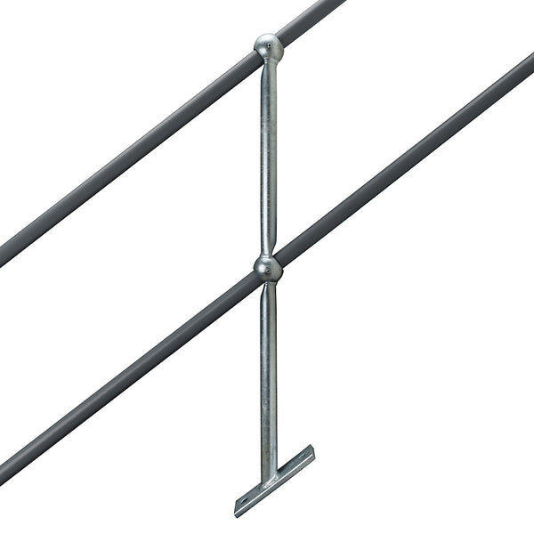 Galvanised 38° Rake Flat Base To Suit 34mm Tube 450mm Centres