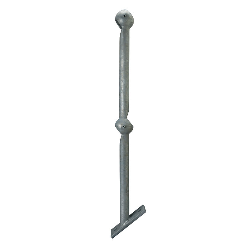 TSGR42 Galvanised 38° Rake Flat Base To Suit 42mm Tube 450mm Centres