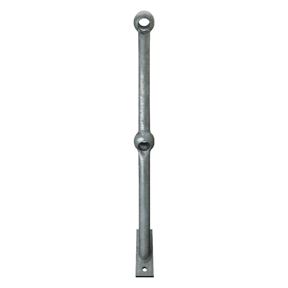 Flat Rake Rail 38° Rake Flat Base To Suit 42mm Tube 450mm Centres Galvanised