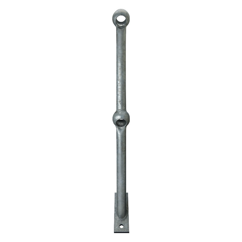 TSGR42 Galvanised 38° Rake Flat Base To Suit 42mm Tube 450mm Centres