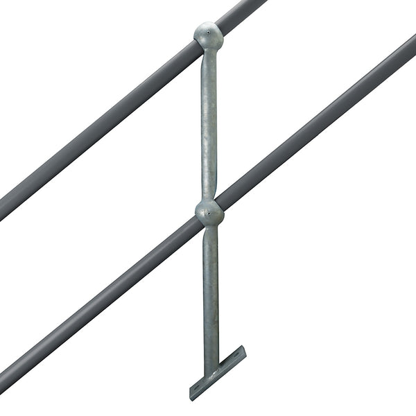 Galvanised 38° Rake Flat Base To Suit 42mm Tube 450mm Centres